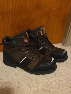 Brahma Brown and Black Lace-Up Work Boots